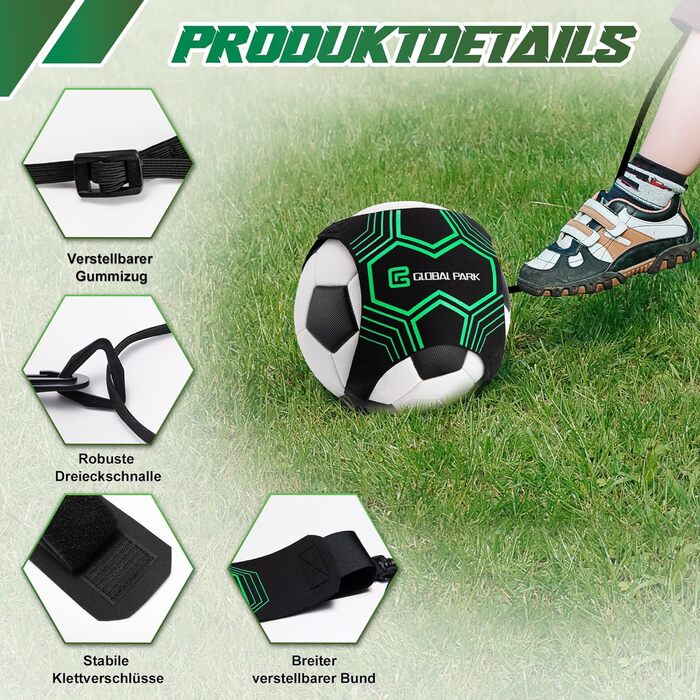 Тренажер для кидків ударів Global Park з регульованим флуоресцентним освітленням для сольних тренувань з футболу/волейболу/регбі