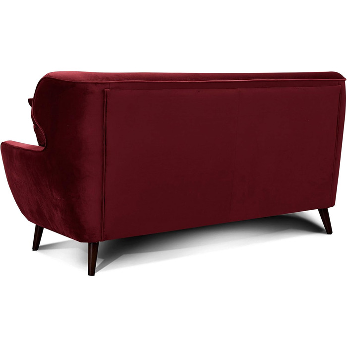 Місний диван Abby / Ретро-диван під оксамит з ґудзиками / 183 x 89 x 88 / Під оксамит, колір Riviera Red 3-місний, 3-
