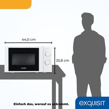 Мікрохвильова піч Exquisit MW 802 G Мікрохвильова піч з грилем 1000 Вт Всього 700 Вт Таймер Мікрохвильова піч маленька та компактна 20 л Garrraum білий Білий Класичний
