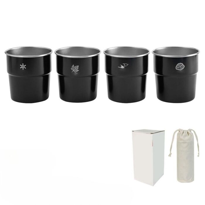 Набір із 4 кухлів для кемпінгу з нержавіючої сталі 304 об&39ємом 300 мл для зовнішнього використання
