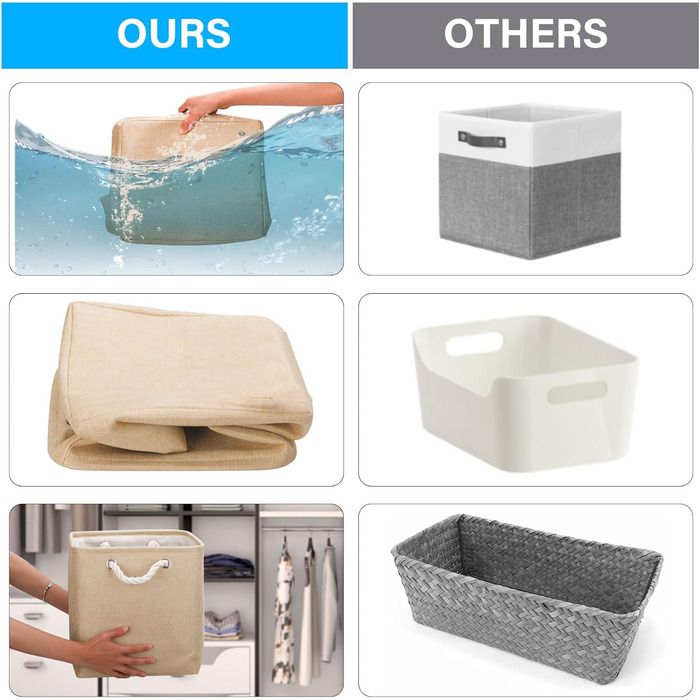 Коробка для зберігання, складна коробка (4 шт.) 30x30x30 см тканинний кошик для одягу, іграшок та інструментів (хакі)