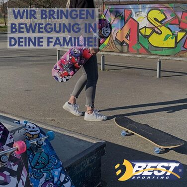 Скейтборд A3 Kid Octopus - найкращий спортивний скейтборд для дітей від 7 років, нековзка 7-шарова кленова дека, ABEC 3 підшипники, алюмінієва вісь, вантажопідйомність 100 кг, Octopus Blue дизайн