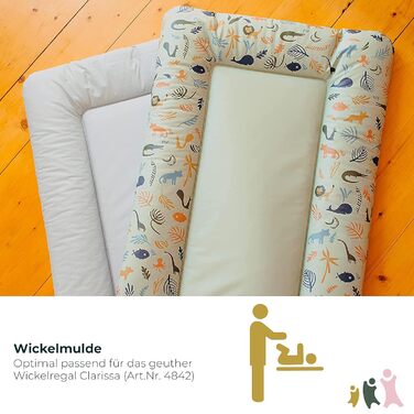 Пеленальний килимок Lilly Розмір 52 x 75 см Підходить для пеленального блоку Clarissa та інших пеленальних столиків Піднятий край