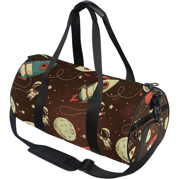 Симпатична спортивна сумка з канвасу Космічний мандрівник ідеальна для поїздок на вихідні, ручної поклажі для чоловіків та жінок, для спорту та ночівлі