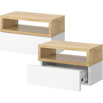 Тумба приліжкова Vicco Urbano, дуб золотистий/білий, 45 x 28 см Коричнева одномісна