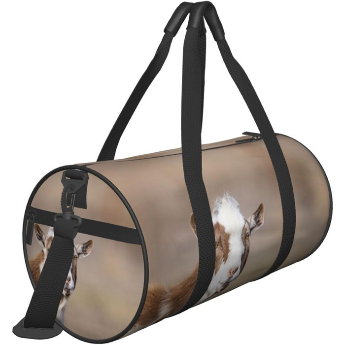 Спортивно-дорожня сумка з козячим мотивом, чорна, універсальний розмір