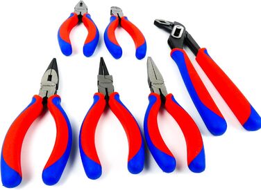 Набір інструментів Zangen (6 предметів) плоскогубці, гострогубці, кусачки, круглогубці, розвідний ключ, пасатижі (10) та плоскогубці, гострогубці, кусачки, круглогубці (6)