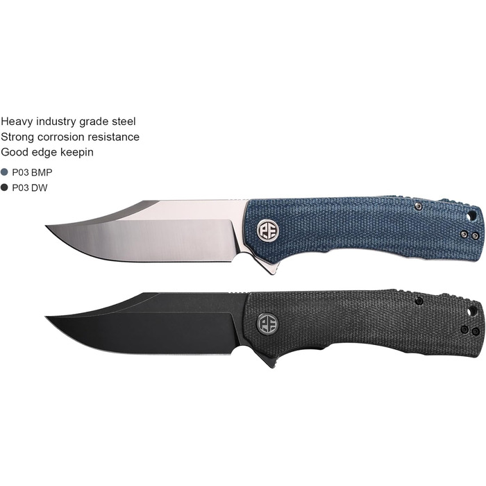 Складаний ніж PFP03 Victor, клинок зі сталі K110, лезо 3,58', рукоятка з мікарти, кишеньковий ніж EDC (хакі мікарта)