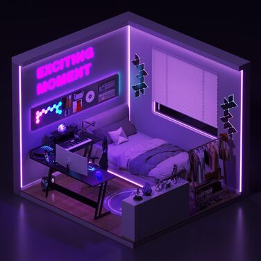 Г-подібний ігровий стіл Devoko з підставкою для монітора, кутовий стіл для геймерів, великий комп&39ютерний стіл, 120 x 120 см, чорний колір з вуглецевого волокна.