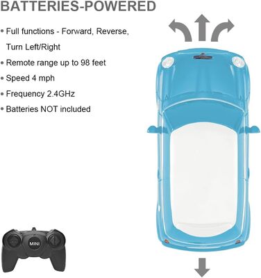 Автомобіль на радіокеруванні Mini Cooper 124 з дистанційним керуванням Електрична іграшка R/C - Blue від Rastar