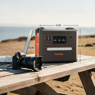 Портативна електростанція SolarPlay Q2402M, сонячний генератор з літій-іонним акумулятором ємністю 2304 Втгод, з 2 виходами змінного струму потужністю 2500 Вт (пік 5000 Вт), ДБЖ, макс. сонячна зарядка 500 Вт, електростанція для кемпінгу, автофургонів, дом