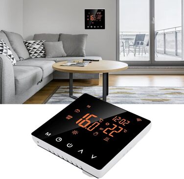 Цифрові програмовані термостати, кімнатний термостат, ME81H AC 230V WIFI Smart Thermostat, 16A, помаранчева задня біла преса РК-дисплей Інтелектуальний термостат Термостат теплої підлоги для термостата