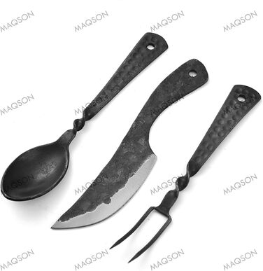 Середньовічний набір столових приборів, 3 предмети з сумкою, набір столових приборів LARP 622EA