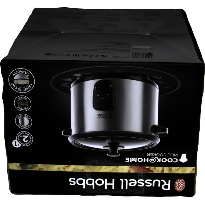 Рисоварка Russell Hobbs 1,8 л в комплекті з пароваркою (функція підтримки тепла, каструля з антипригарним покриттям, ложка для рис