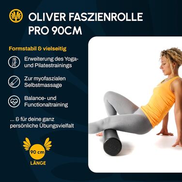 Для активного впливу на мязи, напруження та тригерні точки Масажний ролик для функціонального тренування та самомасажу Фітнес-ролик для спини та ніг 90 см, 90