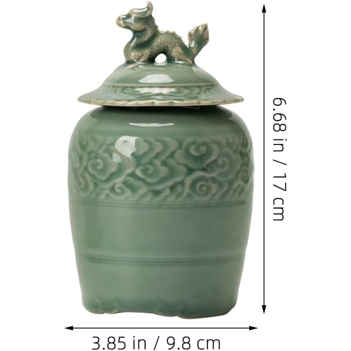 Керамічна чайна ємність Cabilock з кришкою, вінтажна банка для імбиру, китайське храмове скло, порцеляна, декоративна ваза для квітів, банка для зберігання чаю, спецій та прянощів