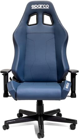 Ігрове крісло Sparco Coach, ергономічне, з поворотною основою та сертифікованим поршнем (темно-синє)