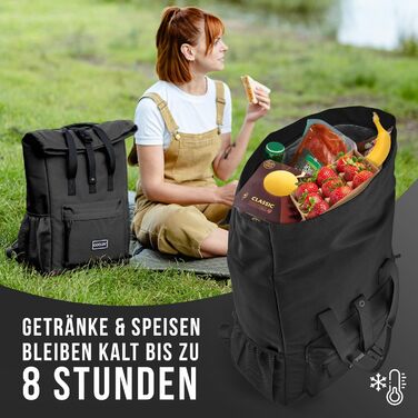 Рюкзак-холодильник Coolin&39 30L Рюкзак з відділенням-холодильником для пива, пікніків, напоїв тощо Сумка-холодильник як рюкзак - практичний та простий Термічний рюкзак для пляжу або походів, чорний