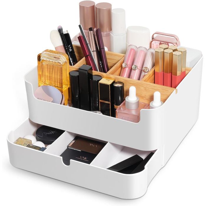 Організатор для косметики, зберігання косметики, контейнер для косметики, високоякісна багатофункціональна бамбукова косметичка з