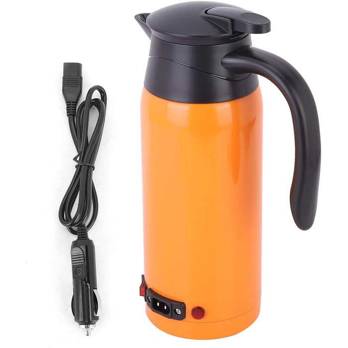 Чайник, 800 мл 12В 24В Портативний чайник великої місткості, чайник для вантажівки/автомобіля (ОРАНЖЕВИЙ)