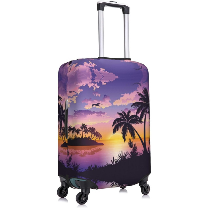 Чохол для валізи Літня пальма, міцний захист для багажу розміром 45.7-81.3 см, малий, чорний