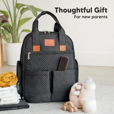 Багатофункціональний пеленальний рюкзак-переноска з пеленальним килимком, великі дитячі сумки для мами, тата, сумка-органайзер для