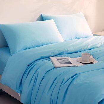 Водонепроникна бавовняна підковдра, підходить для виробів для нетримання, дихаюча та на блискавці, можна прати (синя, 135x200 см)