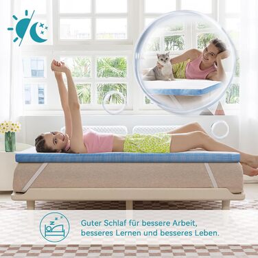 Наматрацник Storeo Basics з піни з ефектом пам&39яті з ремінцями, 140 x 200 см, товщина 5 см, білий 140 x 200 x 5 см