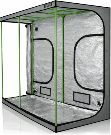 Намет для вирощування MyHomeGrow, сірий Закритий бокс для вирощування рослин Гроубокс, домашнє вирощування, гроушафа Намет для розсади, рослинний намет, теплиця для вирощування, 240x120x200