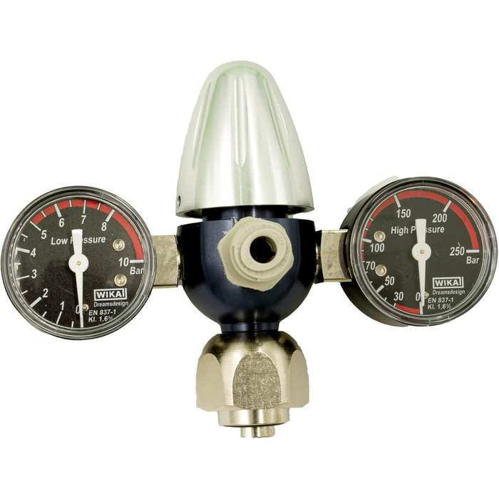 Редуктор тиску CO2 підходить для Quooker Cube на стандартних пляшках C0 2 кг, 6 кг, 10 кг включно з редуктором тиску, подовжувальним шлангом і матеріалом з'єднання, штепсельною системою