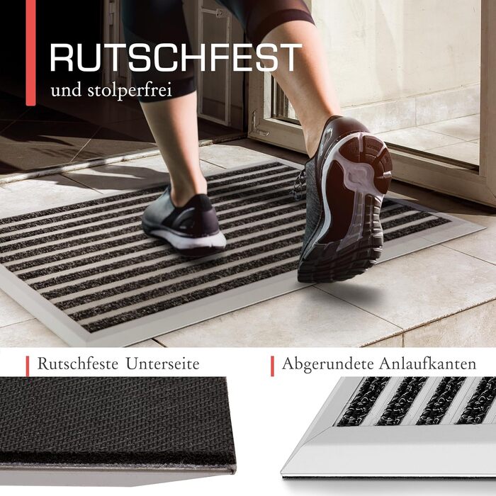 Килимок для вулиці 60x90 см Нековзний, Нержавіючий, Килимок для вулиці Вхідний килимок, Килимок для вулиці з сітки, Сріблястий AluGant 90 x 60 см (Прямокутний) Сріблястий