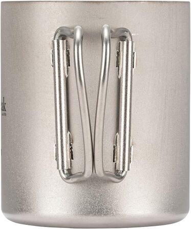 Титанова кружка Snow Peak Double Wall 300, сіра, легка ізольована кружка для кемпінгу, походів та активного відпочинку, титанова, (упаковка з 1)