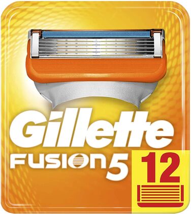 Леза для бритви Gillette Fusion 5 з обрізним лезом для прецизійного та фрикційного покриття, 12 змінних лез