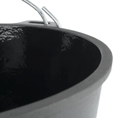 Серія BBQ-Toro Dutch Oven емальована емальована 13,6 л чавунна каструля без ніжок жаровня з підйомником кришки, чавунна каструля,