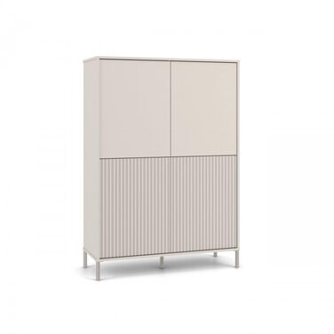 Сучасна шафа CDF KAMARO 4DK Колір Кашемір (бежевий) Шафа для документів та дрібних предметів Ідеально підходить для вітальні, спальні, дитячої кімнати та офісу Легке складання Кашемір (бежевий) 4DK