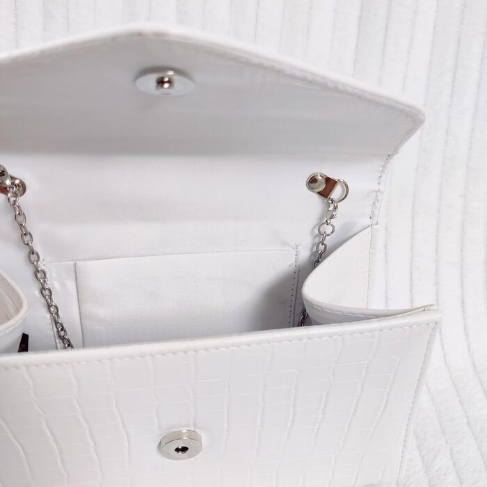 Сумка зі штучної шкіри з імітацією крокодилячої шкіри, для весілля, вечірки, святкової події, біла, середнього розміру