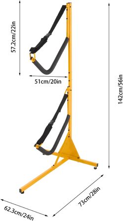 Стійка для каяка, 2 шт., 73x62,3x142 см, окремостояча, складна підставка для каяка, стійка для зберігання на підлозі, вантажопідйомність 100 кг для каное, дощок для веслування та дощок для серфінгу