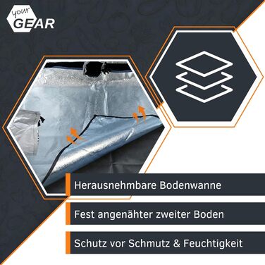 Гроубокс для вирощування рослин у приміщенні Непроникне для світла теплиця з контролем клімату Внутрішнє покриття з відбиваючого Mylar Міцний гроутент 120x120x200 см / Чорний, 120x120x200