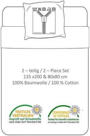 Комплект постільної білизни 2-спальний підодіяльник двосторонній постільна білизна 135x200 80x80 бавовна - дитяча постільна білизн