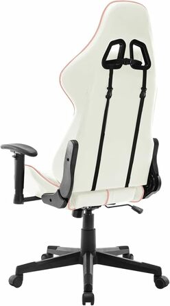 Ігрове крісло, офісне крісло, ігрове крісло, письмове крісло, обертове крісло, біла та рожева штучна шкіра