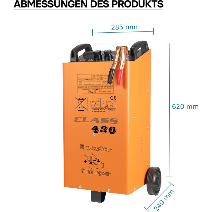 Зарядний пристрій Wiltec Зарядний пристрій 12В 24В Зарядний пристрій Boost 430