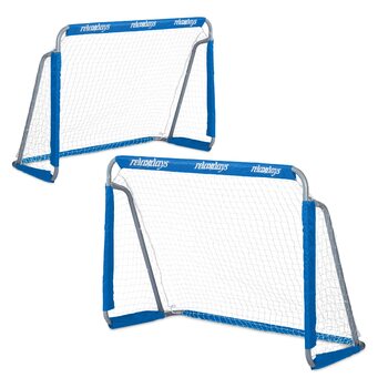 Футбольні ворота Relaxdays для саду, комплект з 2 шт. , для дітей та дорослих, 110 x 150 x 75 см (В x Ш x Г), металеві, міцні футбольні ворота, сині