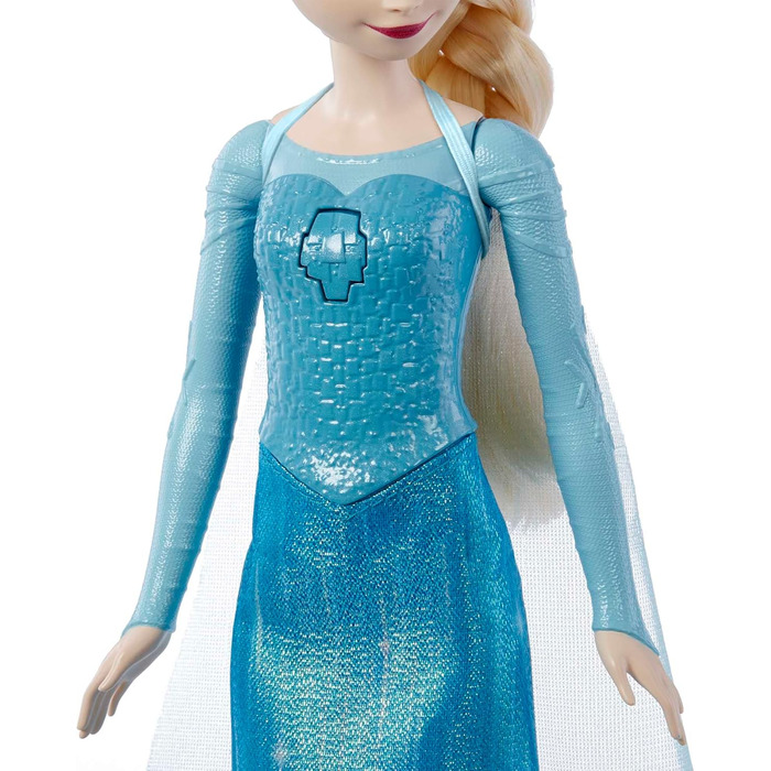 Іграшка Mattel Disney Frozen Льодяна королева, співаюча лялька Ельза в характерній сукні, співає Let's go з фільму Діснея Крижана королева, Подарунки для дітей, німецька версія HMG32 Лялька Ельза HMG32