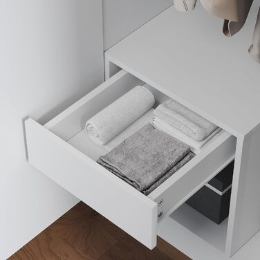 Шафа SONNI з дзеркальними дверима білого кольору, універсальна 2-дверна шафа для вашої спальні, 76 см (Ш) x 47 см (Г) x 180 см (В).