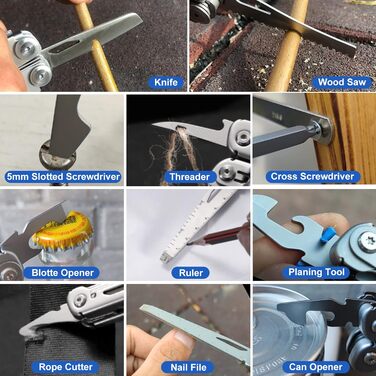 Мультитул Плоскогубці 18 в 1 з нержавіючої сталі кишеньковий мультитул, кусачки, ножиці, викрутка, відкривачка для пляшок і консер