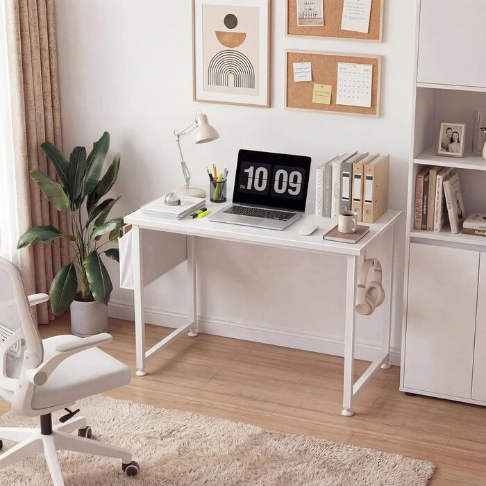Білий Маленький письмовий стіл для спальні Дитячий навчальний стіл для дому, офісу, спальні, невеликих приміщень, 81,3 см, Сучасний міні-стіл для ноутбука, білий 80 x 50 см