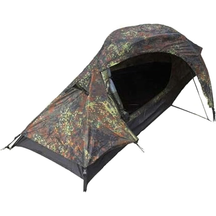 Одномісний намет Mil-Tec Recom (150x250 см) Тунельний намет для 1 особи Ультралегкий, компактний, стійкий до вітру та шторму Намет для трекінгу, кемпінгу, активного відпочинку, походів Одномісний намет у камуфляжному візерунку