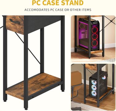 Г-подібний письмовий стіл DWVO, 140x100x85 см, двосторонній кутовий стіл з 4 шухлядами та полицею для монітора, Г-подібний стіл з 2 USB-портами для зарядки та 2 розетками для домашнього офісу, коричневий, чорний, білий (коричневий)