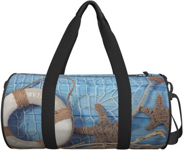 Дорожня сумка-циліндр з мушлевим принтом, спортивна сумка для чоловіків та жінок, сумка-мішок для пляжу та спорту