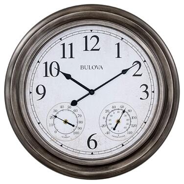 Настінний годинник Bulova C4125 Block Island, античне срібло